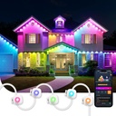 Linkind Permanent Outdoor Lights HP5,Smart AI RGBTW 100ft Christmas Lights, 85 Scenes Modes for Daily Holiday Christmas Decorations,IP67 Waterproof, Compatible with Alexa,Google Assistant