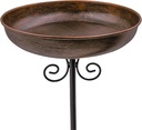 Small Metal Bird Bath for Outdoors, 10" Dia Bowl with Stake Birdbaths Garden Yard Lawn Decor 0.4 Gallon