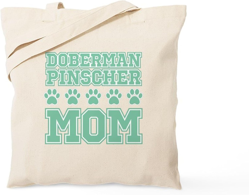 CafePress Doberman Pinscher Mom Tote Bag Reusable Natural Beige Canvas Shopping Bag