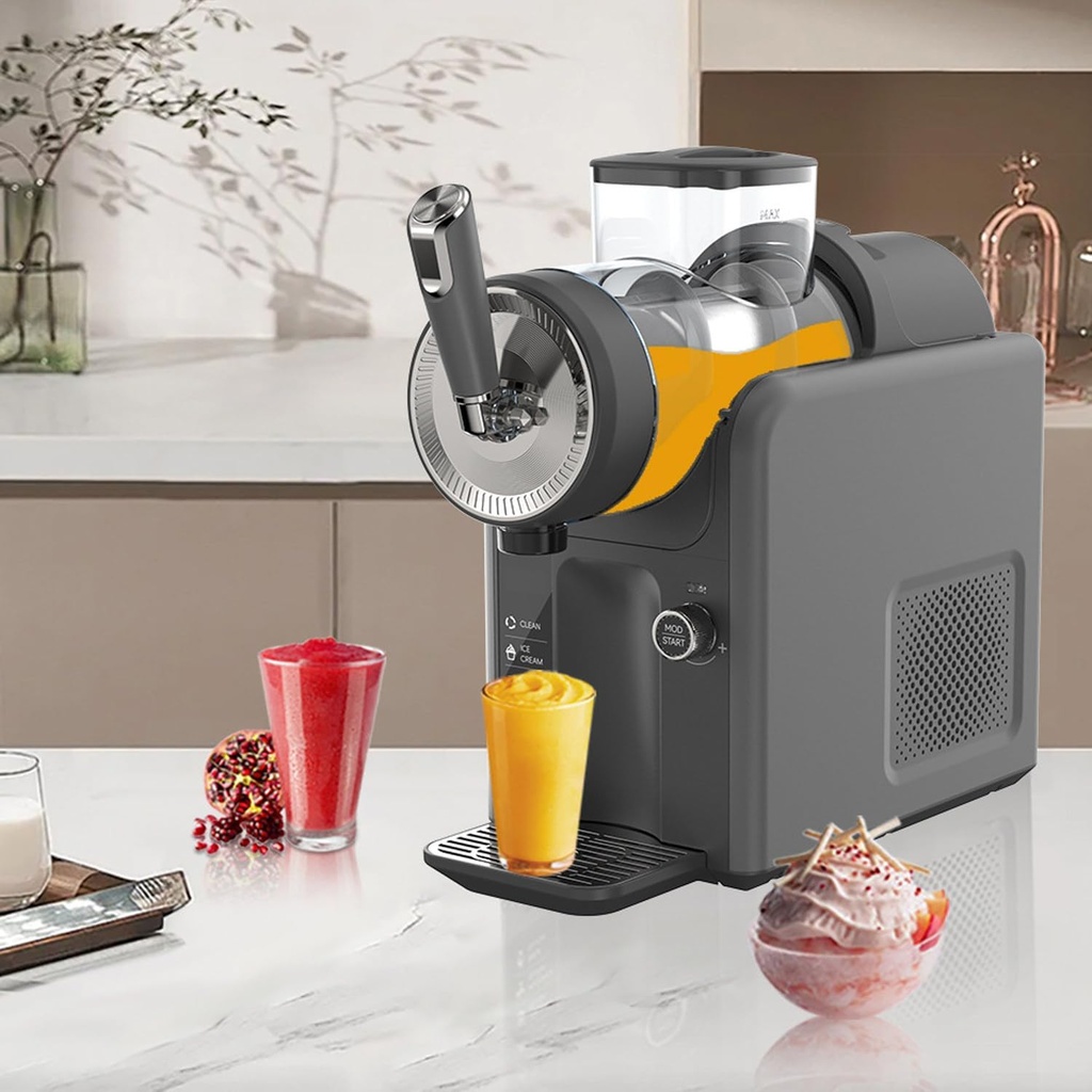 Home Slushie Machine | Ice Drink Maker for Summer Parties | No Ice Needed | Margarita & Ice Cream Machine with 6 Preset Modes for Margaritas, Frappés & Slushies - Grey