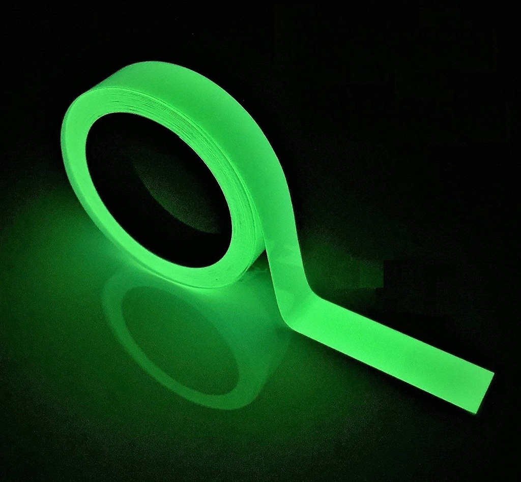 Glow in The Dark Tape - 33 FT X 0.5 Inch Luminous Photoluminescent/Luminescent Emergency Roll Safety Egress Markers Stairs, Walls, Steps, Exit Sign. Glowing Pro Theatre Stage Floor