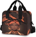 ALAZA African American Woman Afro Insulated Lunch Bag Box Reusable Cooler Bags with Shoulder Strap for Women Men Adult Kids, 19-Can (12.5L)