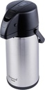 Restaurantware-Restpresso 3 Liter Vacuum Insulated Airpot Coffee Dispenser, 1 Double Walled Coffee Decanter - 12 Hour Heat Retention, Pump Lever, Silver Stainless Steel Airpot Thermal Carafe