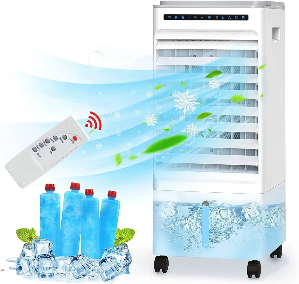 Evaporative Air Cooler with Remote Control 6L Water Tank Capacity (White)