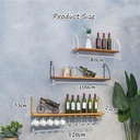 Organize Kitchen Wood Wine Racks,Wall Mounted Shelf Kitchen Wine Bottle Storage Holder Wall Wine Glass Goblet Shelves, Commercial Cellars Clubs