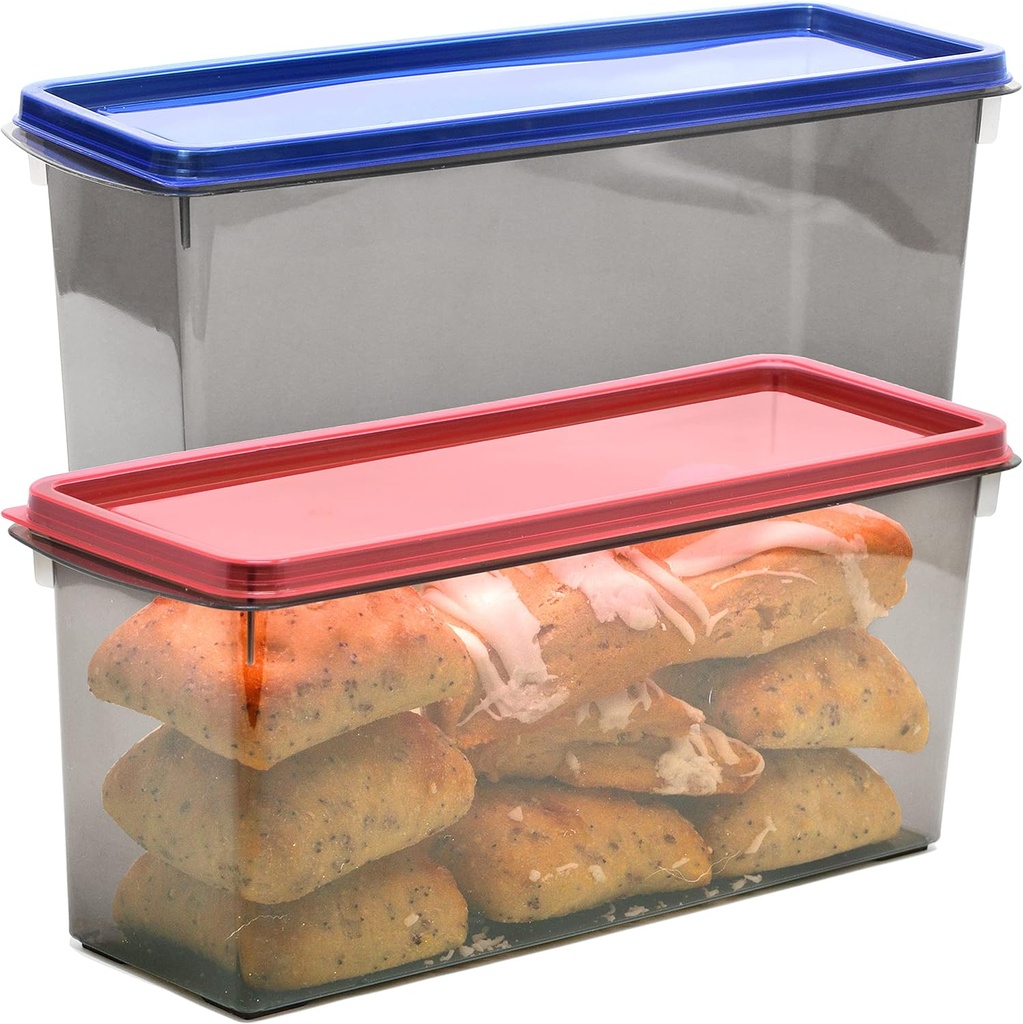 Youngever 2 Pack Plastic Bread Container, Bread Storage Containers, Food Storage Containers, 100OZ