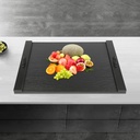 Wooden Stove Top Covers for Electric Stove and Gas Burners with Handles, Noodle Board Stove Covers, Counter Space Top Covers for Electric Stoves & Sink Farmhouse Rustic (Black)