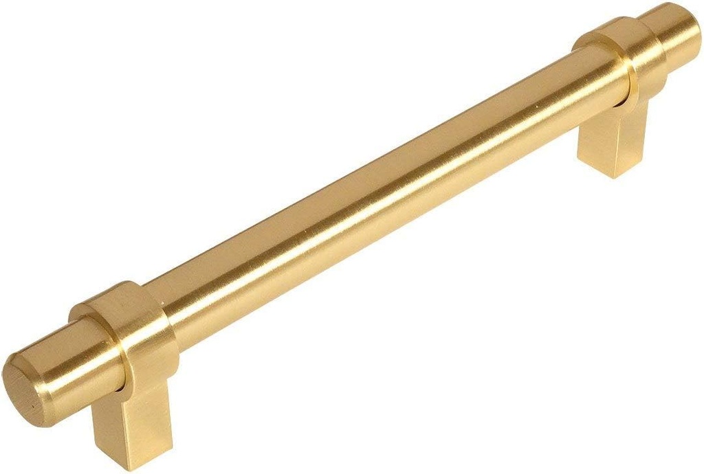 Cosmas 10 Pack 161-128BB Brushed Brass Cabinet Bar Handle Pull - 5" Inch (128mm) Hole Centers
