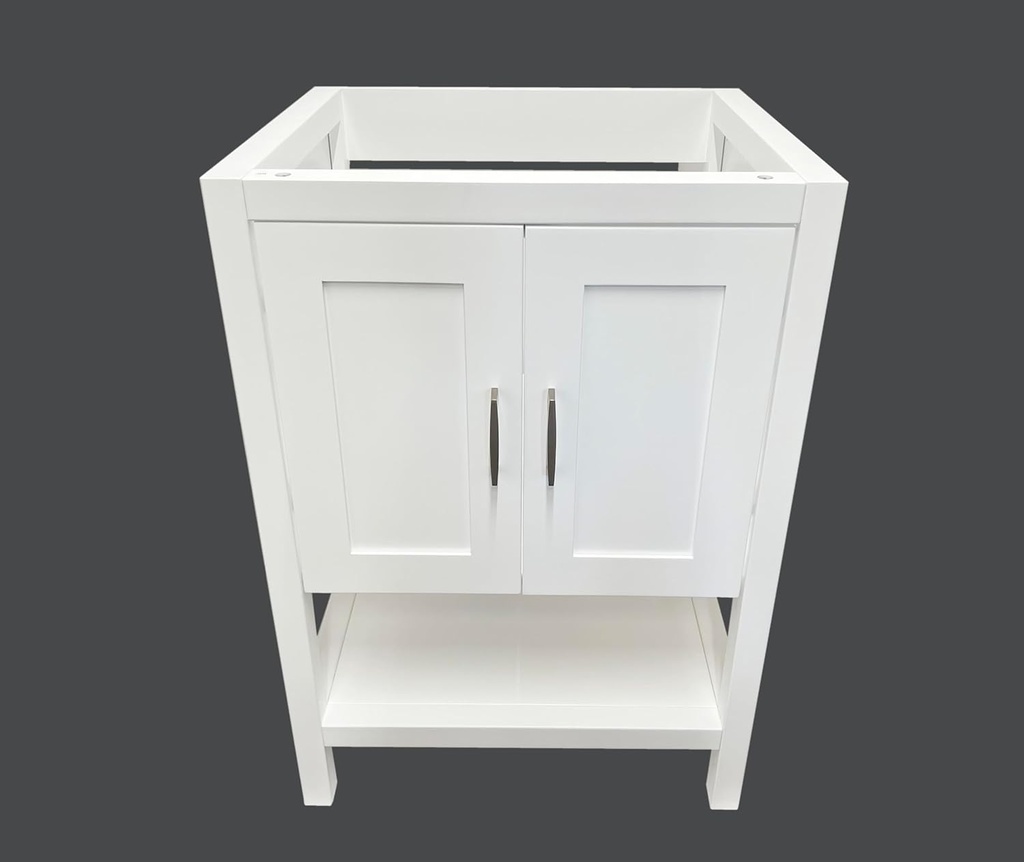 30" White Shaker Single-Sink Bathroom Vanity Base Cabinet MO-V3021-WH