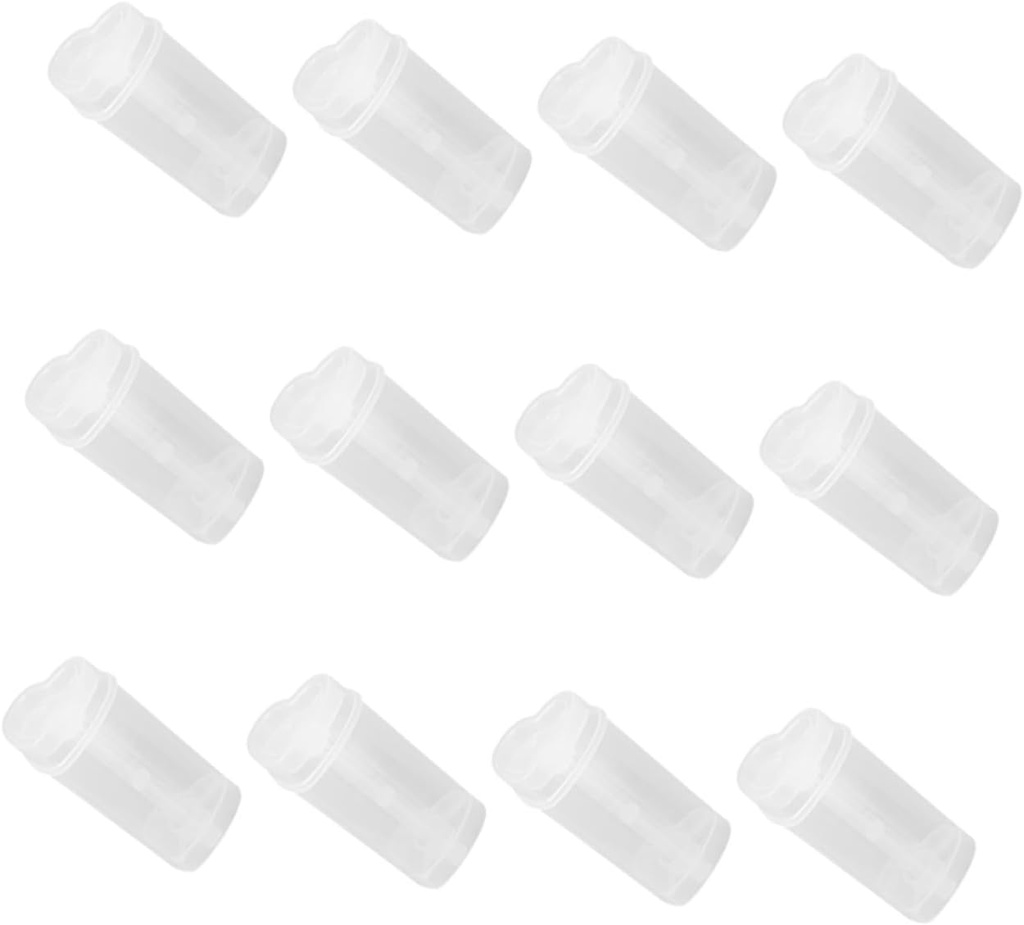 PRETYZOOM 12pcs Heart Shape Push-up Cake Holders for Ice Cream and Desserts Food-grade Plastic Push Containers Lids for Weddings Parties and Decorations