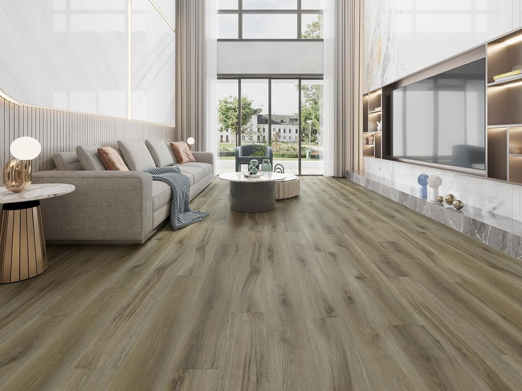 7 x 48 inch Luxury Vinyl Flooring Click Lock Floating Floor, 23.9Square Feet, Edinburgh