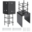 6"x 6" U-Shape Concrete Post Anchor, Heavy Duty 5mm 6 Gauge Post Holder for Terrace Psot Base, Wood Gazebo, Fences, Deck Railings Wood, 1 Pack£¨Inner Dia 5.5"x5.5"