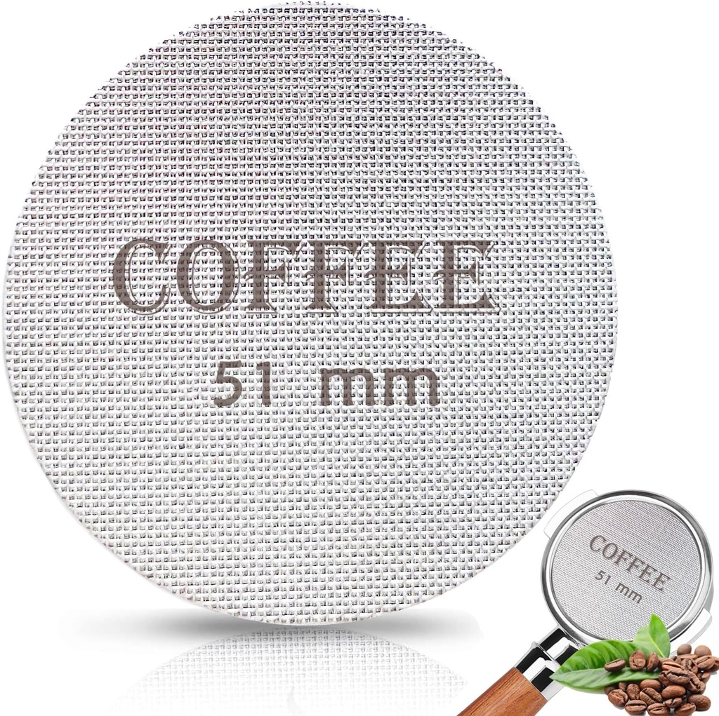 Puck Screen 51mm Reusable Puck Screen for Espresso Portafilter, 1.7mm Thickness 150μm 316 Stainless Steel Screen Filter Basket Compatible with Espresso Machine