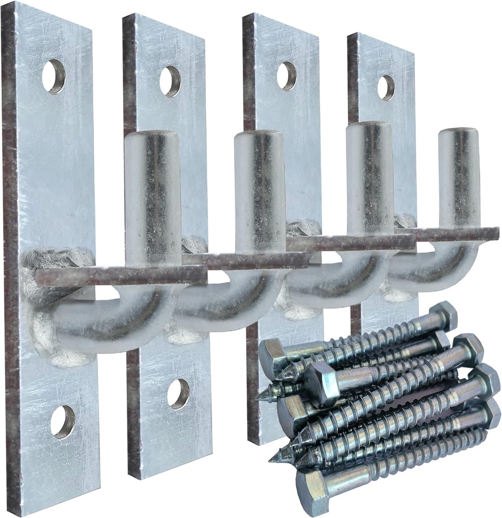 Wall Mount Gate Hinge, Sturdy Fence Gate Hinges Fence Post Chain Link Gate Hinge. 4 Pack Sturdy Wall Mount Gate Hinges with 5/8 Hinge Pin