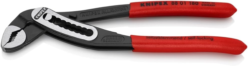 Knipex 8801180 7-Inch Alligator Pliers, Black/Red