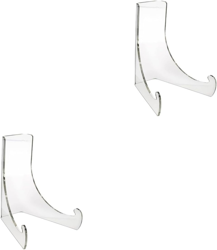2pcs Acrylic Plate Display Rack Elegant Stand for Home Mall Lightweight Organizer for Plates Items for Showcases Countertops