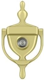 Door Knocker with Viewer Finish: Polished Brass