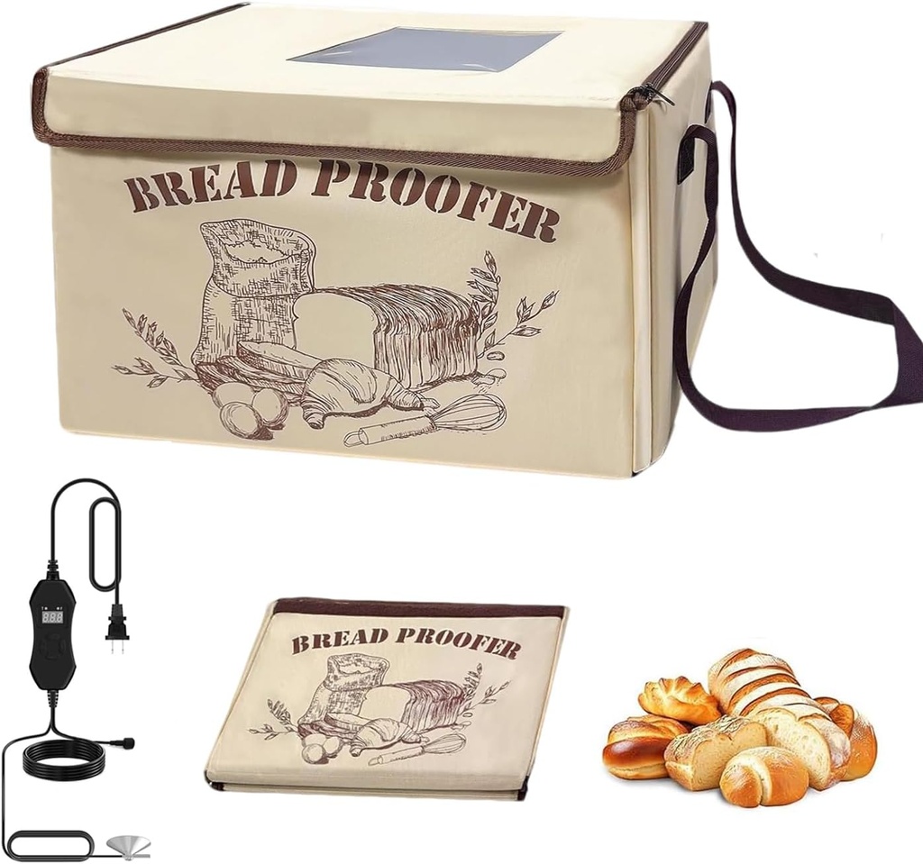 Folding Dough Proofer Box for Bread Proofing Box Dough Proofer Sourdough Bread with 50-113℉ Temperature and 12H Timer Controller