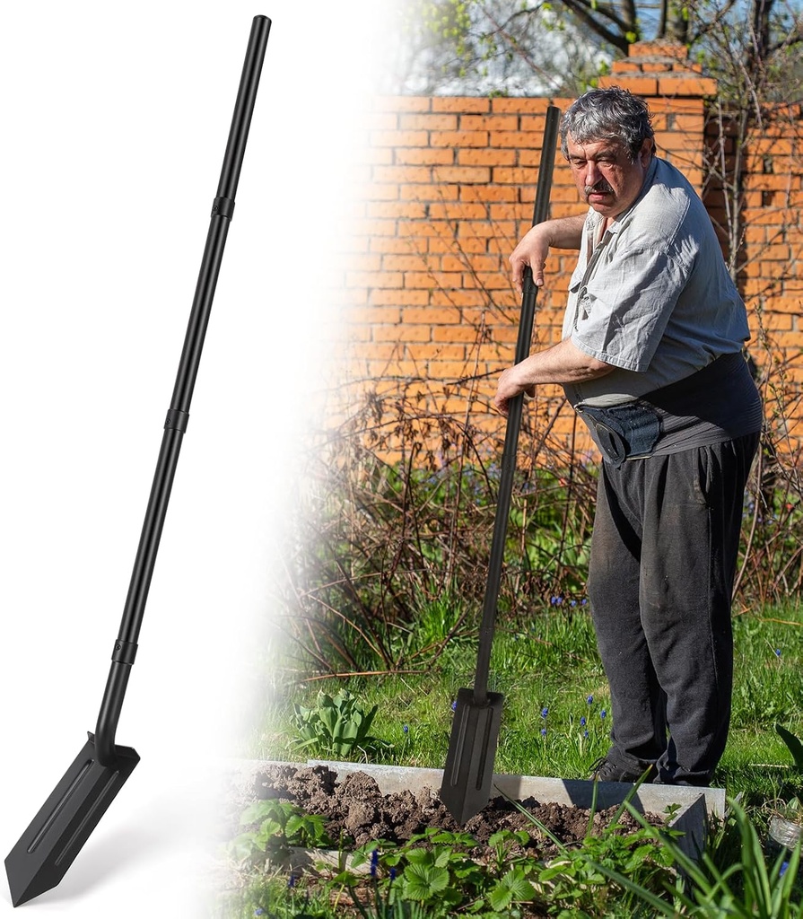 Trench Shovel, 4-Inch Trenching Shovel, Trenching V-Spade for Digging - 56 Inches Trench Digger Tool