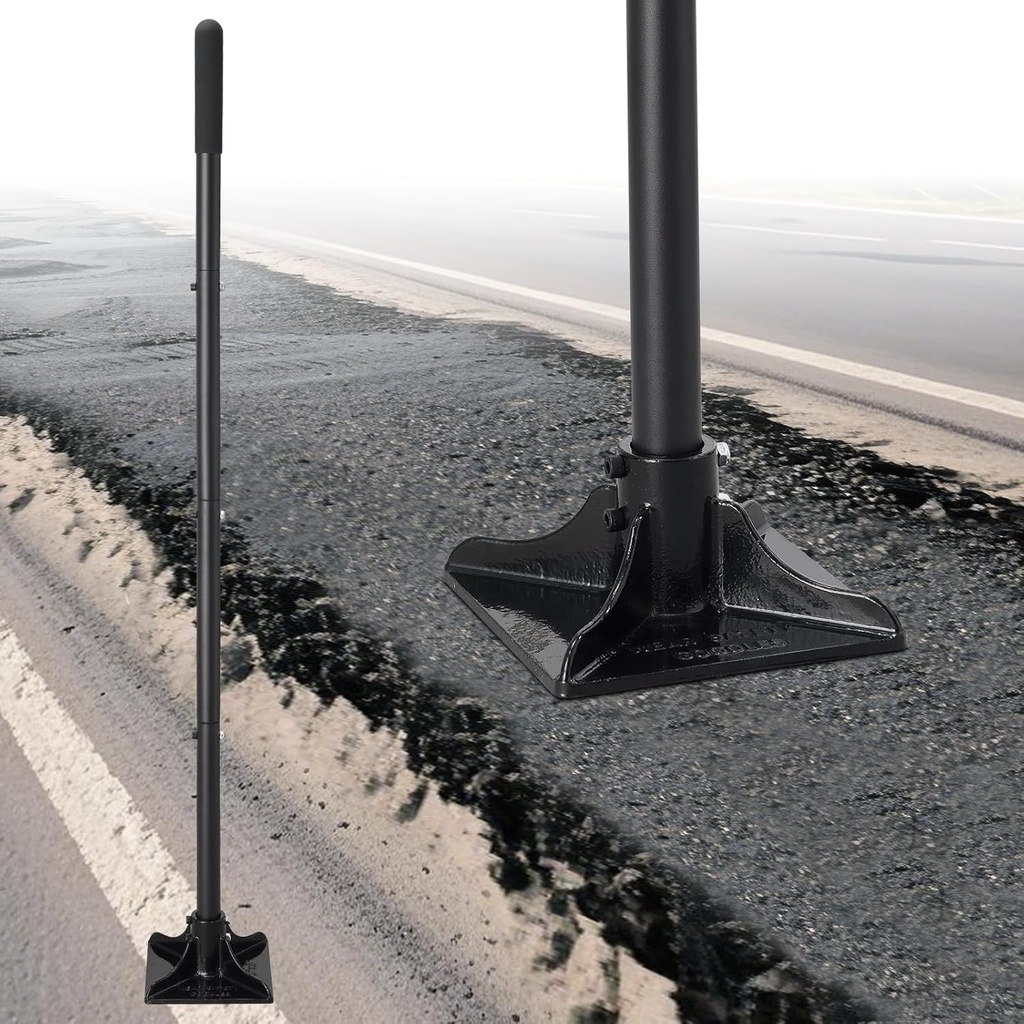 Tamper Tool: Heavy Duty 8"x 8" Steel Ground Tamper Tool for Garden Yard,58" Long Handle,Metal Hand Landscaping Tampers for Dirt,Soil,Concrete,Asphalt,Driveway Repairing,Pathway Ground Leveling