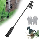 Gardinia Uprooting Tool, Everglowly Weeder, 2025 New Dual Purpose Everglowly Weed Removal Tool Long Handle, 4 Teeth Manganese Steel Garden Weed Pulling Tool, for Lawn and Garden (15.7in-B)