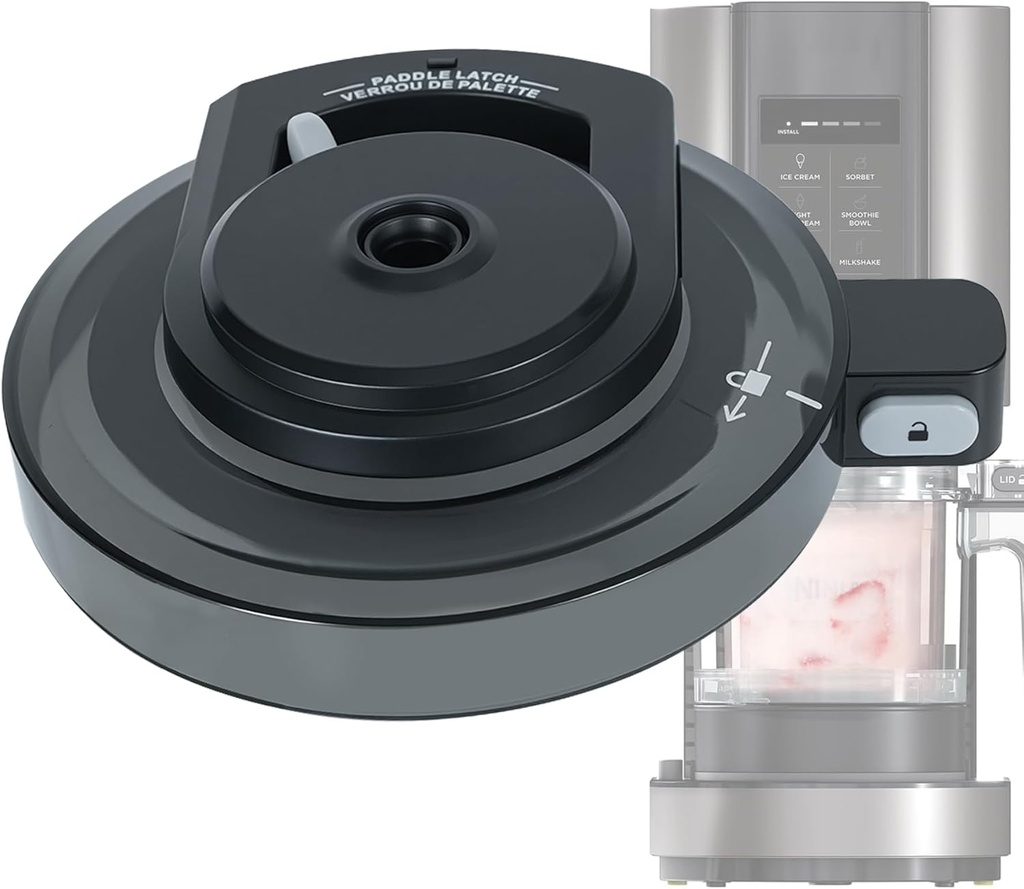 Outer Bowl Lid for Ninja NC301 Ice Cream Maker, Reusable Ninja Creami Replacement Parts, Ninja Creami Accessories Compatible with Ninja NC299AMZ (Transparent black)