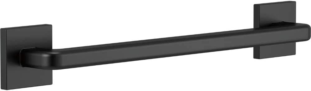 Delta 41918-BL Modern Angular Concealed Screw ADA-Compliant Decorative Grab Bar, 18 in x 1-1/4 in, Matte Black