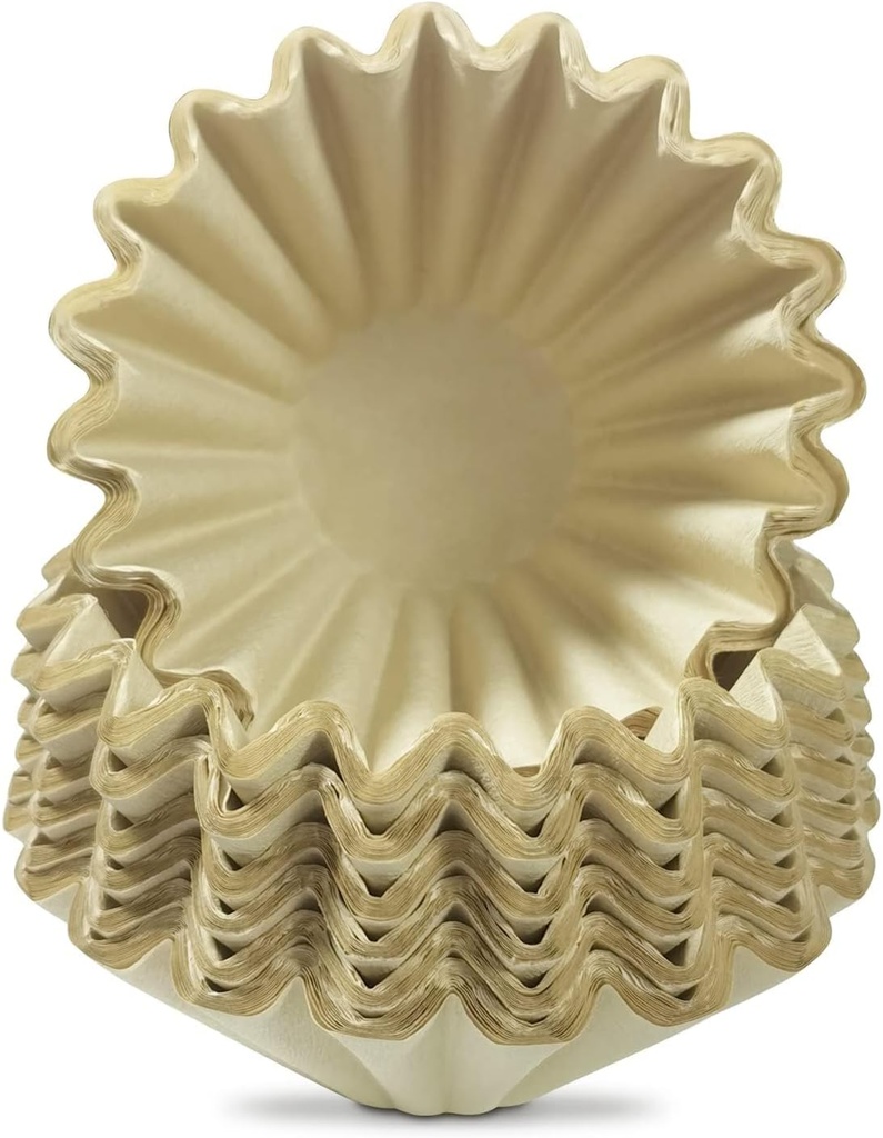 KUFUNG 1-4 Cup Small Coffee Filters Basket Natural Paper Coffee Filters for Home Office Pour Over, Drip Coffee Maker, Small Basket Style Single Pour Over,Natural Brown Unbleached (Brown, 155)