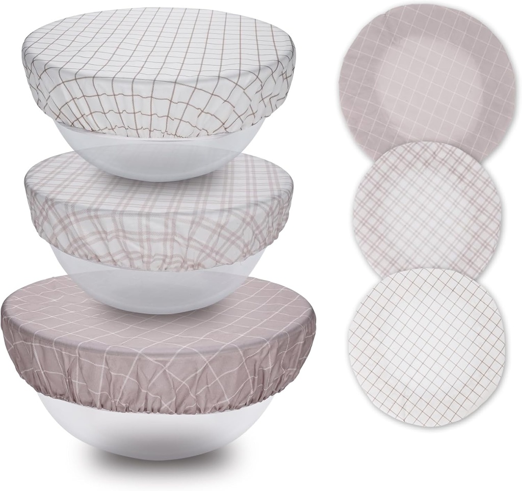 Reusable Beeswax Bowl Covers 10/12 Inch - Elastic Cotton Cloth for Bread & Sourdough Dough Proofing/Rising, Food Storage