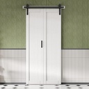 42" x 84" Bifold Barn Door with 3.8 FT Hardware Kit, 1-Panel Folding Doors, Pre-Drilled for Easy Assembly, Interior Accordion Sliding Closet Door for Pantry Laundry Closet, White