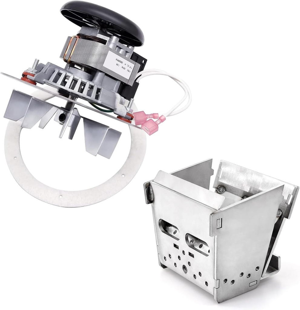 Adviace Pellet Stove Parts for PelPro PP130 PP60 PP70 PP130-B PP130B PPC90 TSC90 & Pleasant Hearth PH35PS PH50CABPS PH50PS, SRV7077-003 Burn Pot and 812-4400 Exhaust Combustion Blower for PelPro