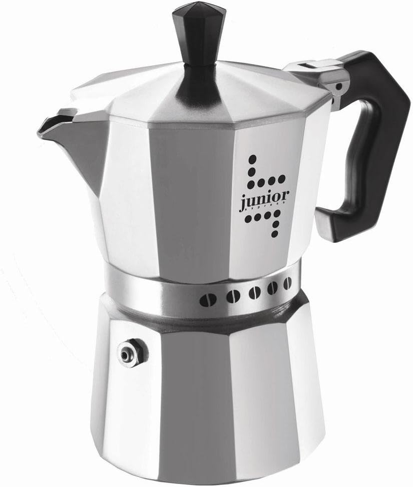Bialetti Junior Coffee Maker, 6 Cups, Aluminum
