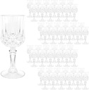 48 Pack Wine Glasses,Transparent Plastic Wine Glasses,Vintage Plastic Goblets for Parties,Drinking Glasses Crystal Water Goblets Reusable for Wedding Reception, Grand Event Party Supplies