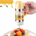 Glass Honey Dispenser Pot, 9 oz honey dispenser no drip with Handle, Durable glass syrup dispenser with Silicone Base, Honey Syrup Dispenser for Bread, Coffee or Tea