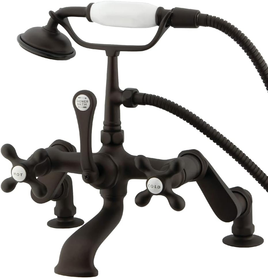 Kingston Brass CC657T5 Vintage Adjustable Center Deck Mount Tub Faucet, Oil Rubbed Bronze