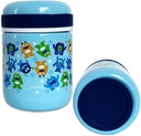 Thermo for Hot Food, Kids Lunch Insulated Stainless Steel Wide Mouth Jar, Boys Soup Container, Toddlers Day Care Pre-School, Leakproof Easy Grip Thermal Vacuum Seal 10 oz 300 ML (Blue Mini Monster)