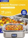 SMARTAKE Electric Roaster Liners, 10 Count Disposable Roaster Liners, Fits 16, 18, 22 Quart Roasters, Roaster Pan Oven Liners Plastic Cooking Bags for Instant Cleanup, 18 x 34 Inch