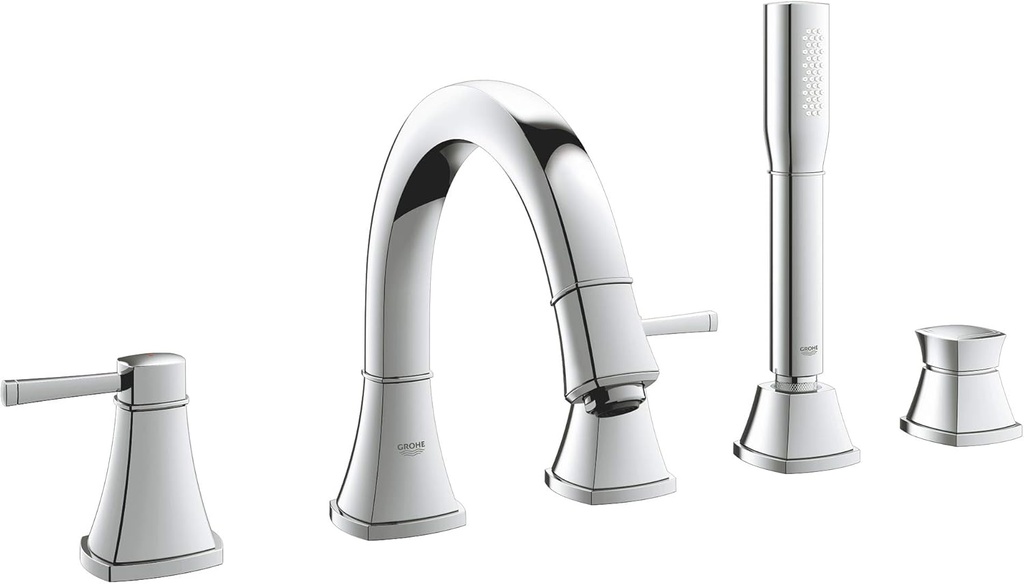 GROHE 1991900A Grandera Five-Hole Bathtub Faucet with Handshower, Starlight Chrome