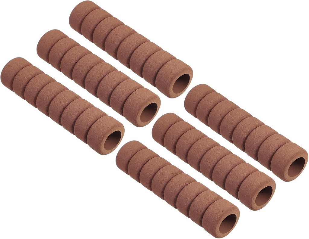 PATIKIL EVA Foam Door Handle Cover, 6 Pcs Anti-Collision Door Knob Spiral Covers Door Handles Protective Safety Cover Guard Sleeve for Bedrooms Bathrooms Offices Furniture, Brown