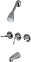 Kingston Brass KB2238YL Yosemite Three Handle Tub Shower Faucet, 3-1/8 inch Diameter Escutcheon, Brushed Nickel
