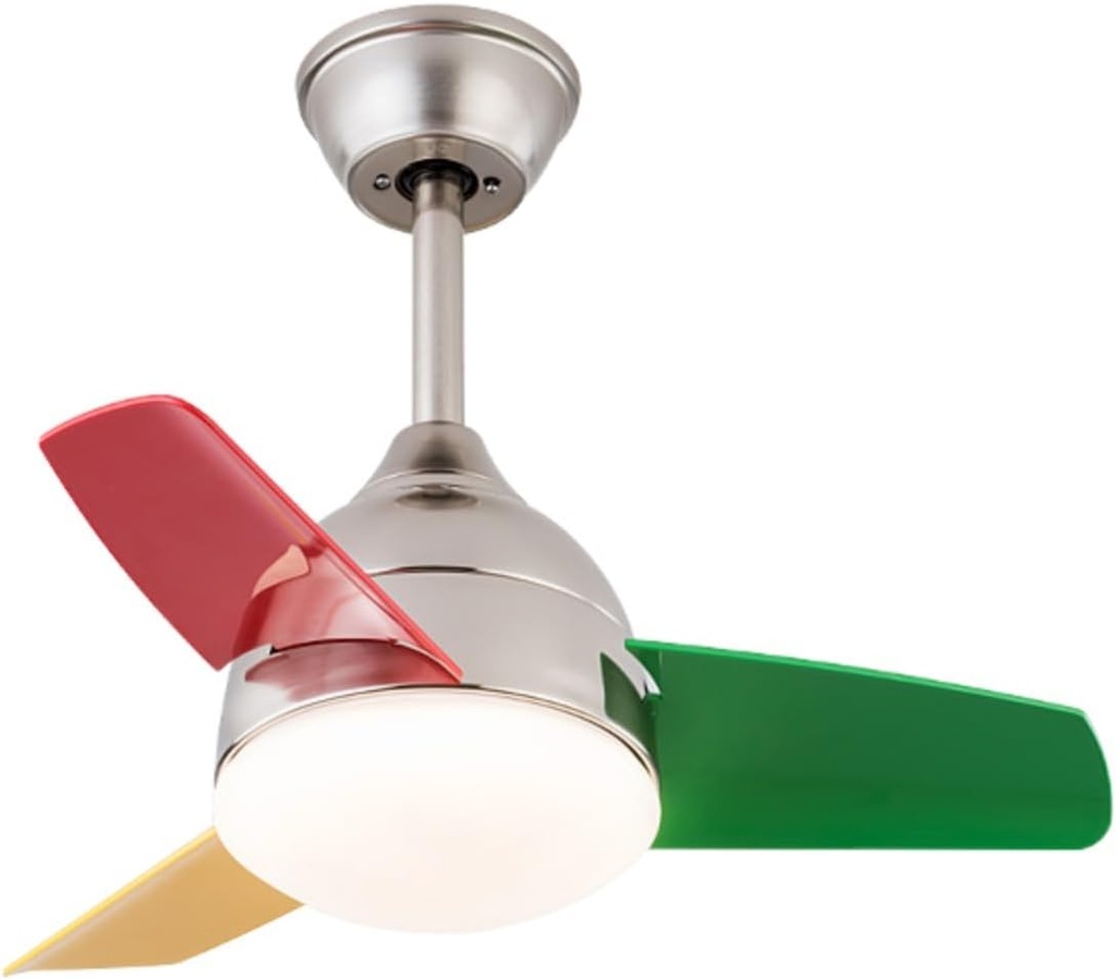 Modern Colorful Ceiling Fan with Light Children's room Lamp ABS Blades 6 Speed DC Reversible Motor 7438CFM Silent Operation for Bedroom Dining Room (D,26inch)