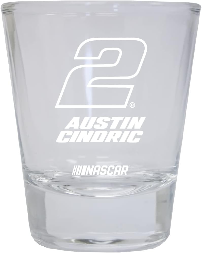 R and R Imports Austin Cindric #2 Nascar Etched Round Shot Glass New for 2022
