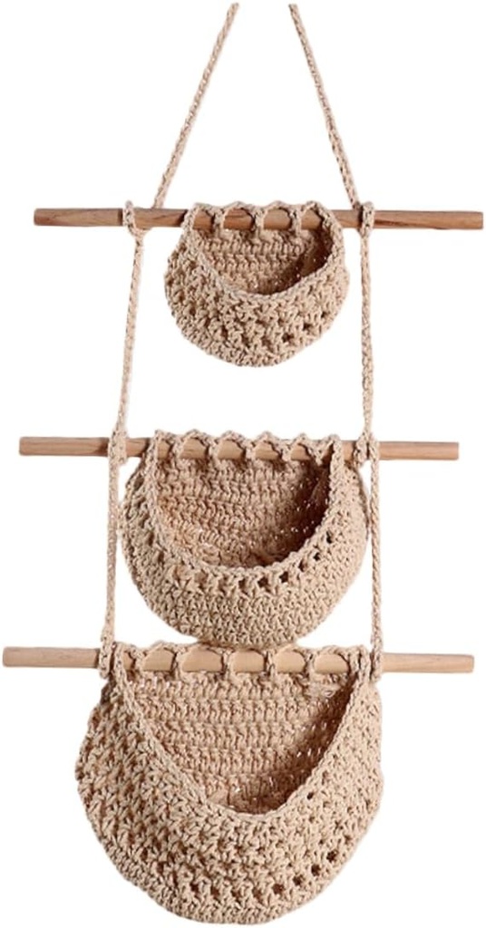 Mikinona Rope Material Vegetable Storage Basket Decorative Fruit Baskets for Kitchen Decor Multi-functional Storage