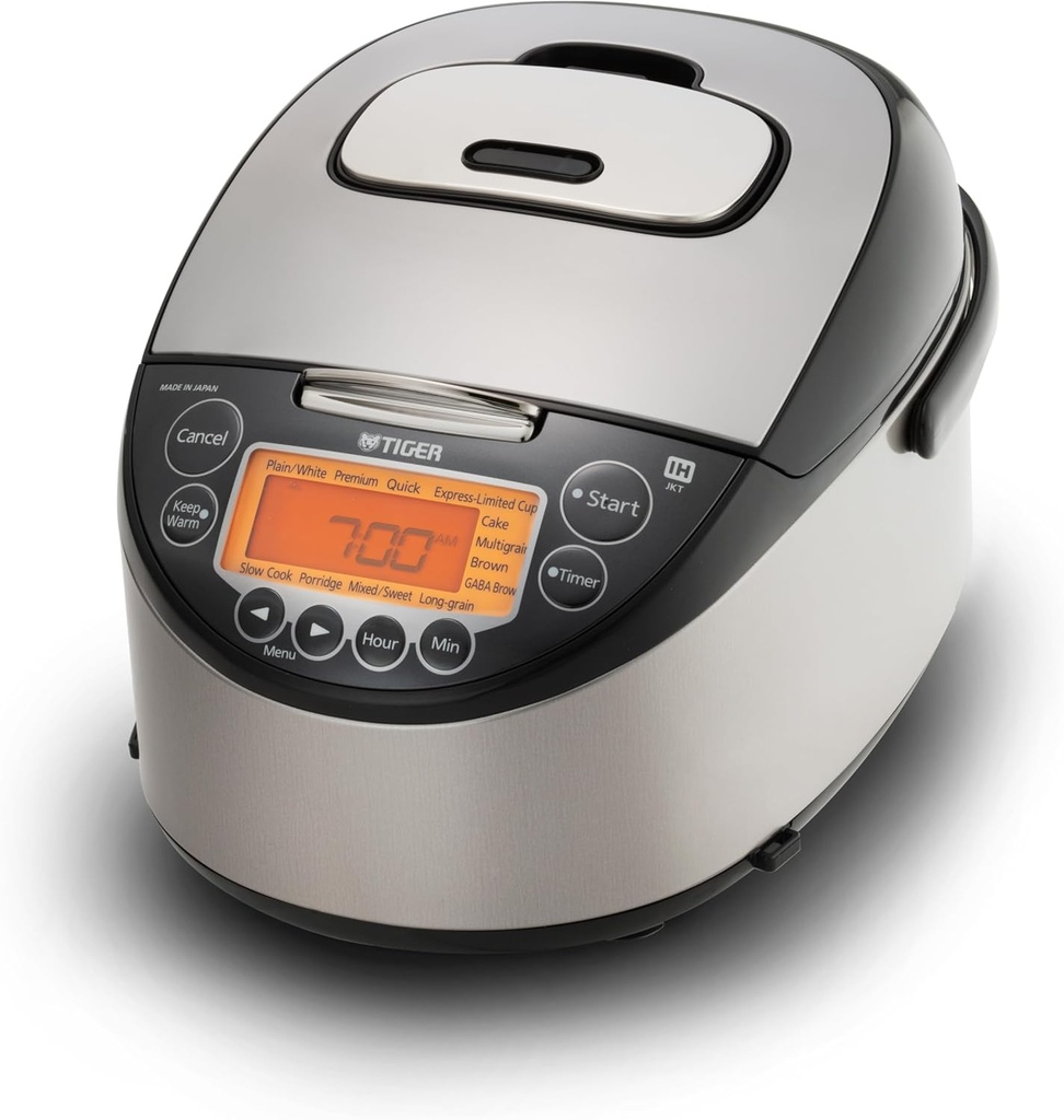 Tiger JKT-D Multi-Functional Induction Heating (IH) Electric Rice Cooker with 12 Cooking Settings (Silver Black)