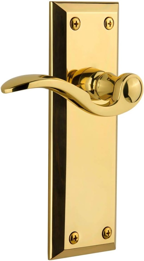 Grandeur 814094 Grandeur FAVBEL_PRV_234 Fifth Avenue Solid Brass Privacy Door Lever Set with Bellagio Lever and 2-3/4" Backset