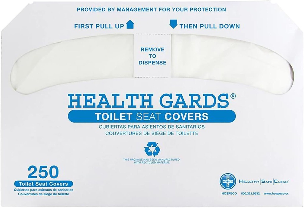 Health Gards Toilet Seat Cover 250 per Pack HG-5000
