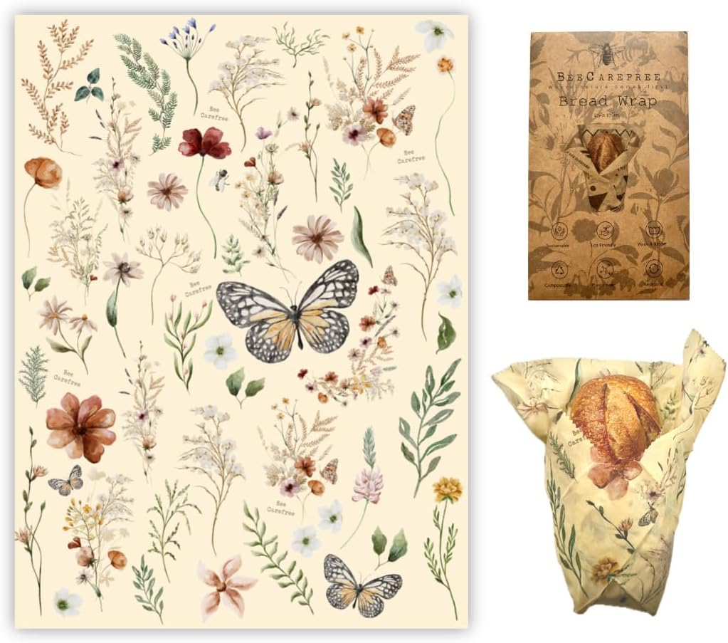 Reusable Beeswax Bread Wrap - Eco-Friendly, Sustainable Food Storage Solution, Keeps Bread Fresher Longer, Natural Alternative to Plastic Wrap