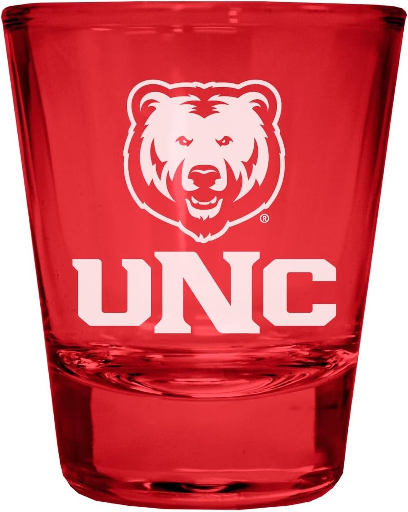 R and R Imports Northern Colorado Bears Engraved Full Color 2 oz Shot Glass Red Officially Licensed Collegiate Product Single