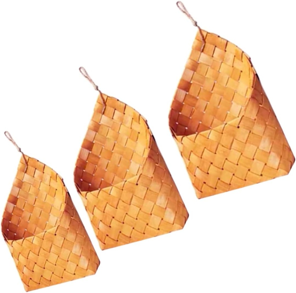 3pcs Hanging Wall Vegetable Fruit Baskets Woven Letter Basket Kitchen Storage Holder Wall Woven Storage