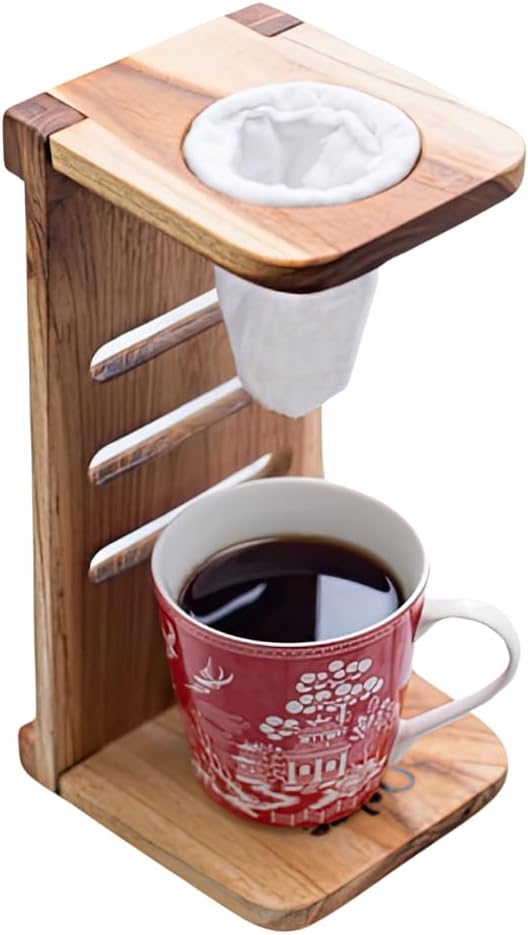 Chorreador Handmade Costa Rica Pour Over Coffee Brewer - Travel Friendly, Foldable, Portable, Excellent for Hiking, Camping, Home or Office. Reuseable Eco Friendly Cloth Filter Included